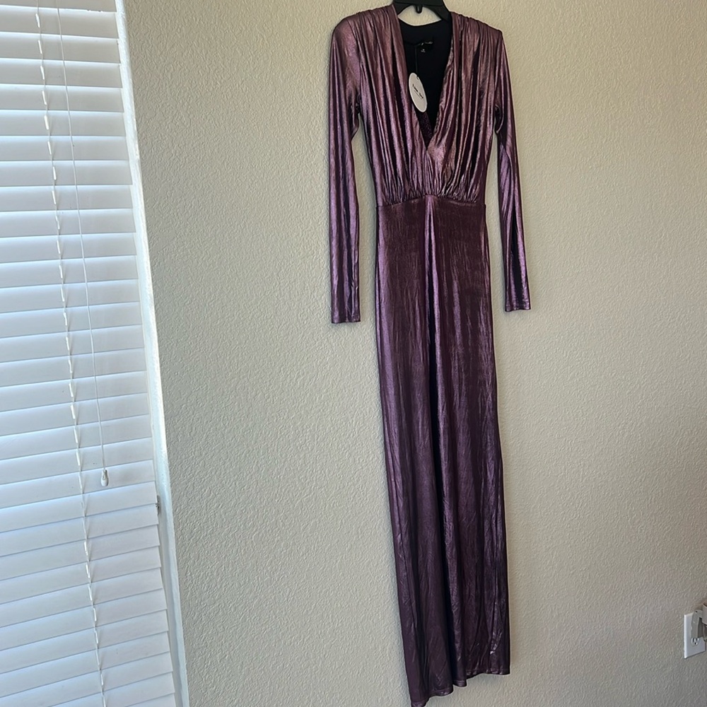 Line & Dot purple metallic maxi dress size XS